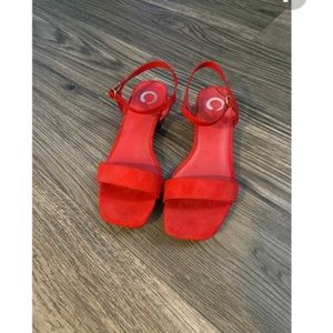 Red 1” heel - suede - size 7